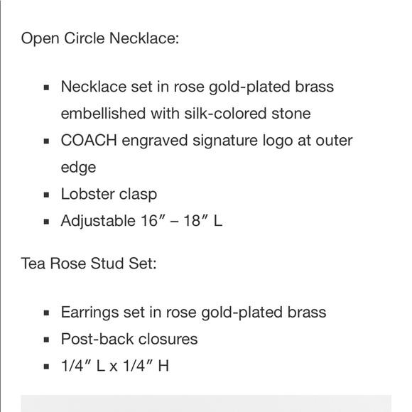 NWT Coach Necklace and Earring Set - Picture 5 of 5